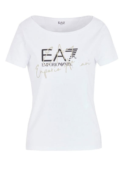 EA7 T-shirt Donna Bianca Logo Girocollo 6DTT19TJQCZ