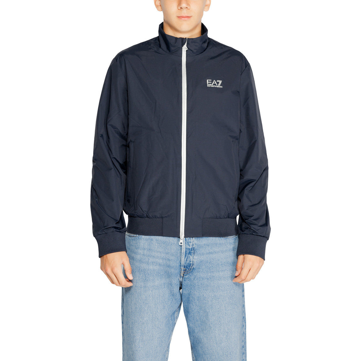 EA7 Giubbino Bomber Uomo con logo Blu scuro