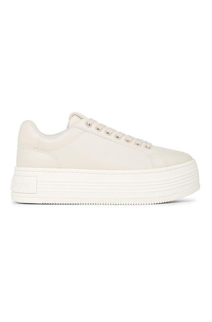 Calvin Klein Sneakers con Zeppa Pelle Beige YW0YW01589