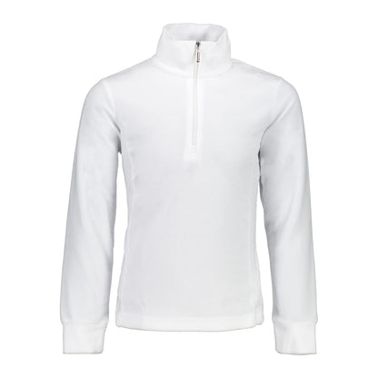 Maglia Junior in pile Bianco con zip 1/4