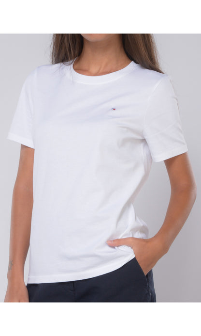 Tommy Hilfiger T-Shirt Donna Bianco Modello DW0DW18530 Taglie 34-44