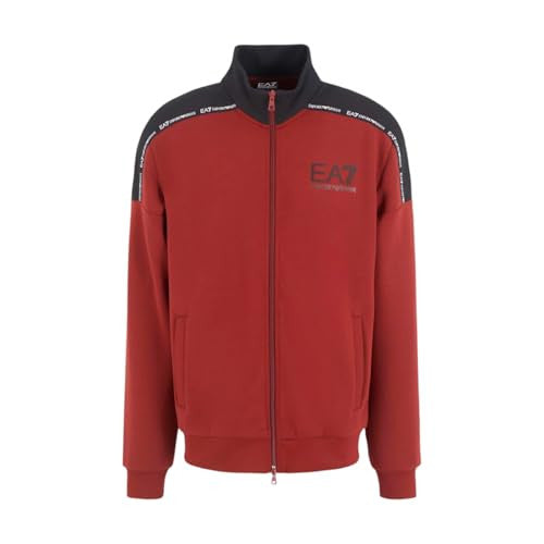 EA7 Felpa Uomo Full Zip Rosso