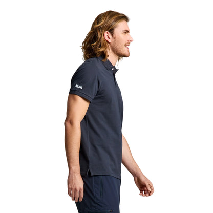 Polo Uomo Deck Blu, in puro cotone, con scollo due bottoni