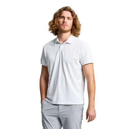 Polo Uomo Tech Pique, in tessuto Bianco, con trattamento anti-uv