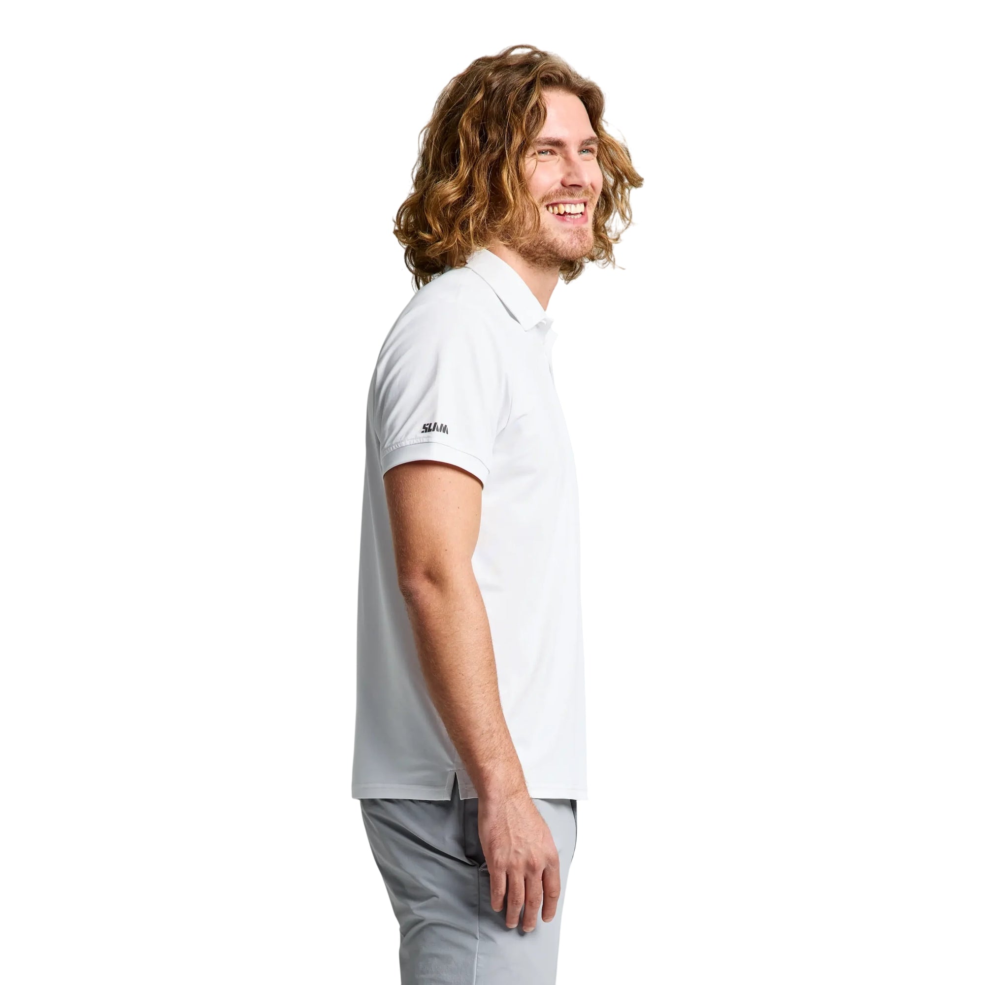 Polo Uomo Tech Pique, in tessuto Bianco, con trattamento anti-uv