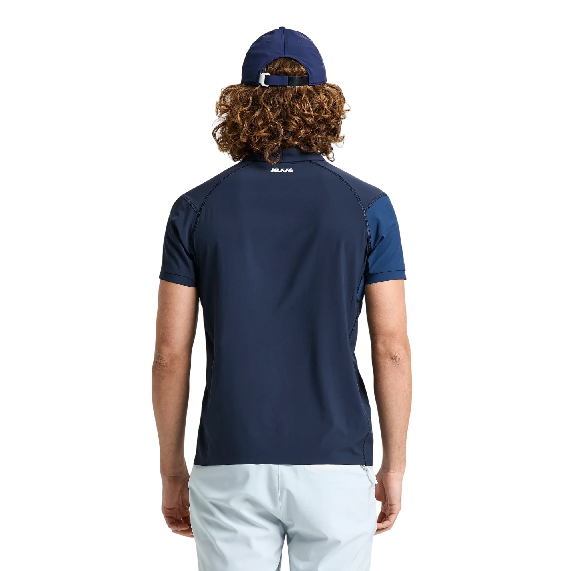 Polo Uomo Blu OD Tech Pique, in tessuto tecnico leggero, con scollo zip 