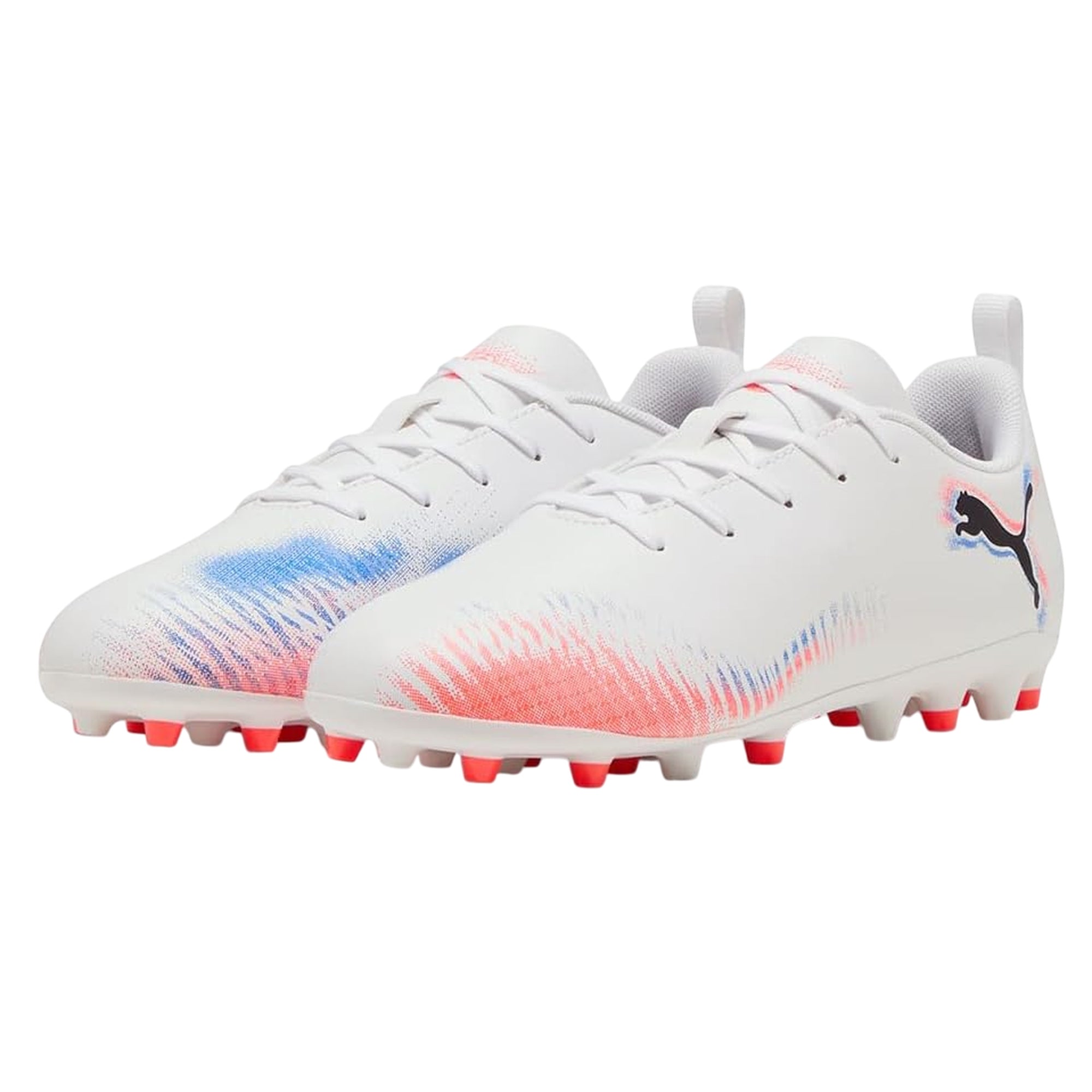 Scarpa da calcio Bambino Puma 8 Play MG Bianca con logo a contrasto 