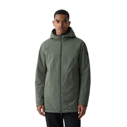 Giacca Uomo liscia, dall'effetto opaco Verde, con logo applicato