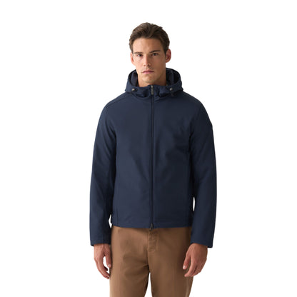 Giacca Uomo in softshell Blu, con cappuccio e pile interno