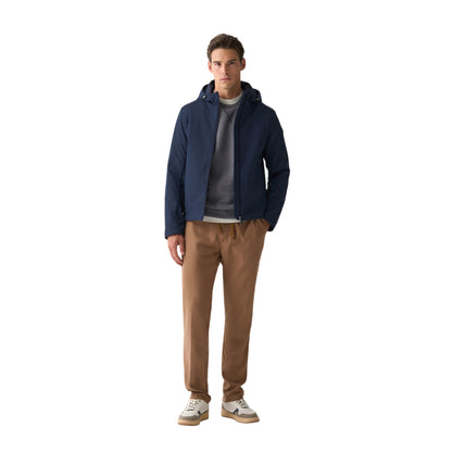 Giacca Uomo in softshell Blu, con cappuccio e pile interno