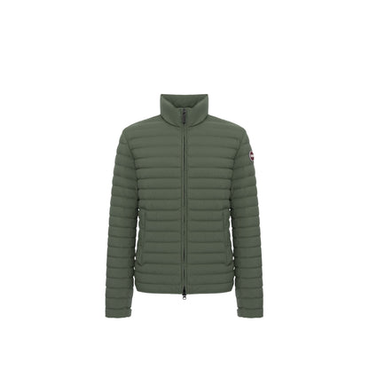 Piumino Uomo leggero Verde, con collo alto ed impunture a righe orizzontali