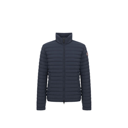 Piumino Uomo leggero Blu, con collo alto ed impunture a righe orizzontali 