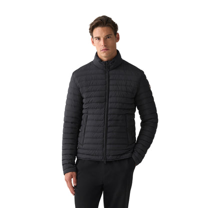 Piumino Uomo leggero, con collo alto ed impunture a righe orizzontali 