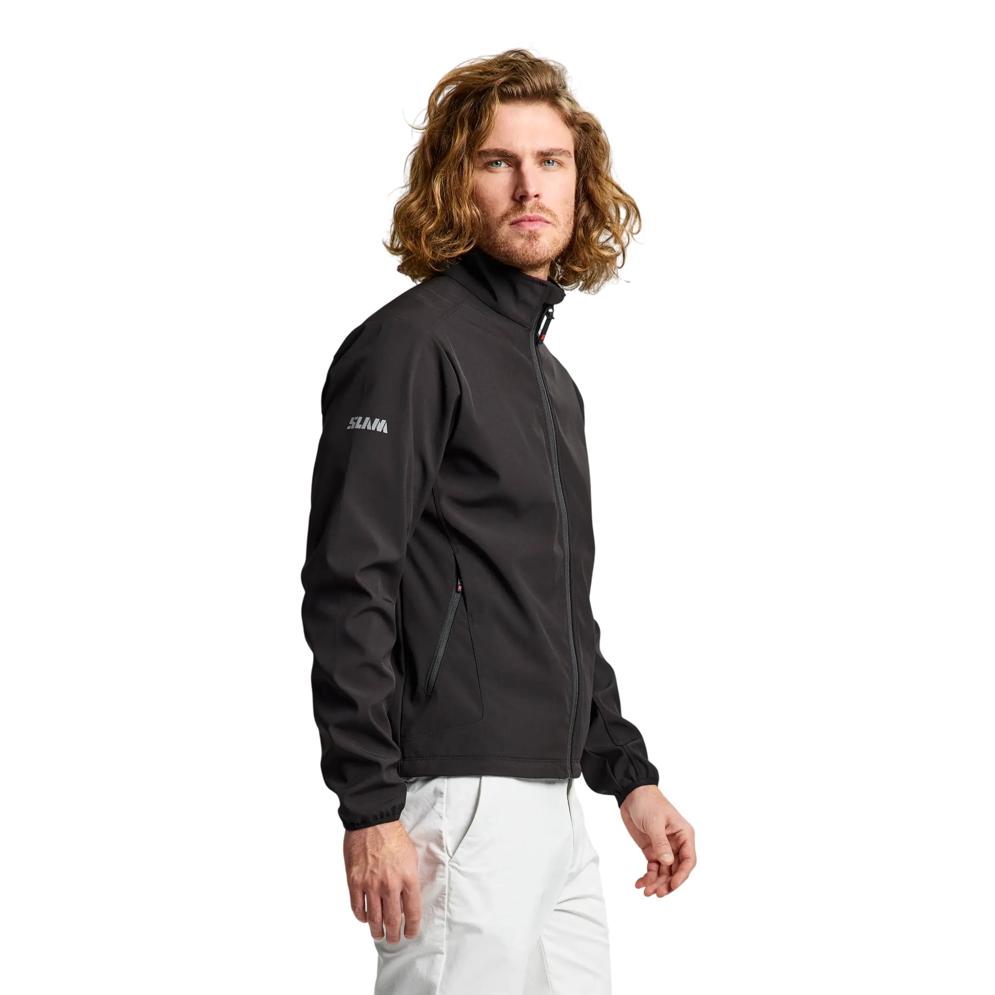 Giacca Uomo Nera, Active Softshell, con full zip frontale