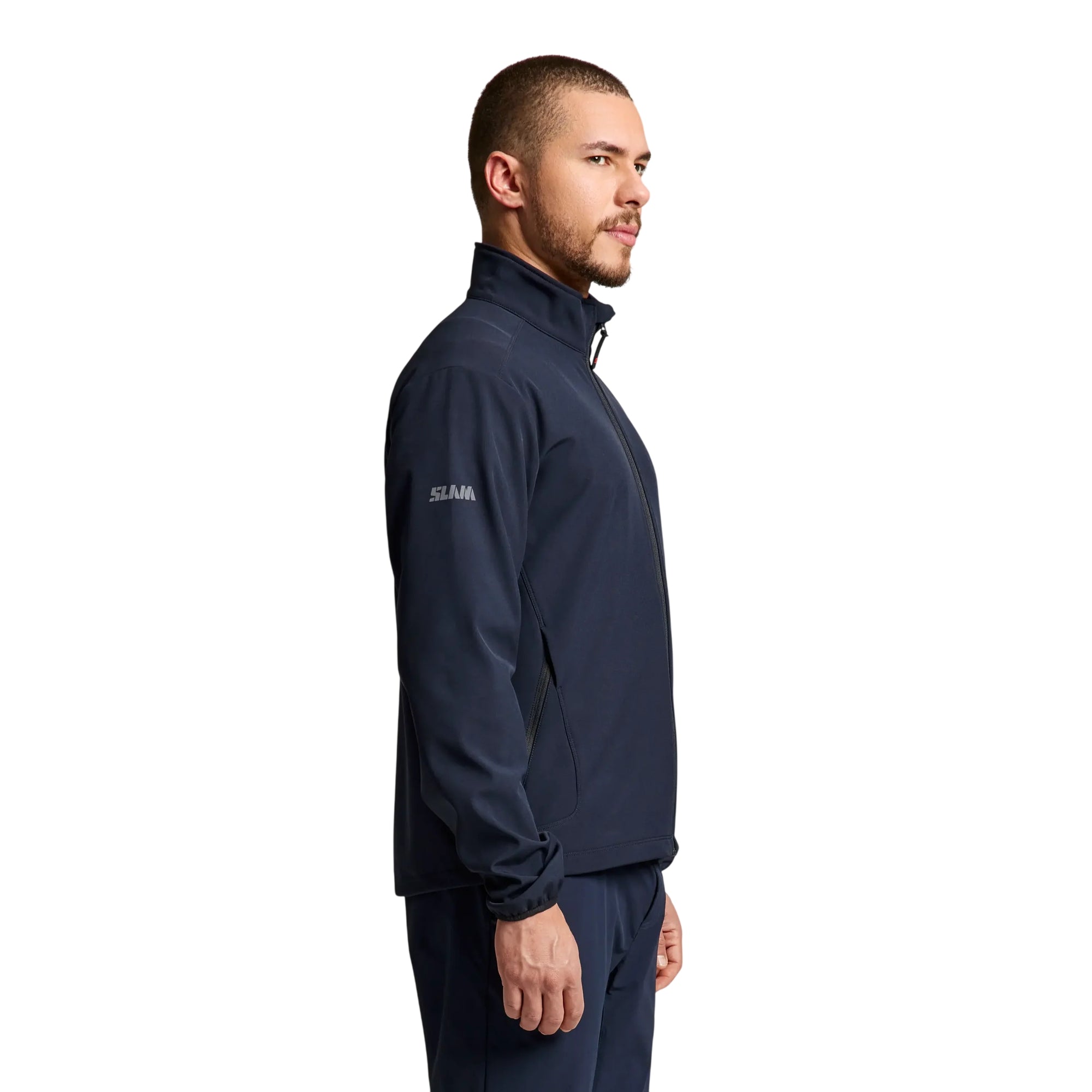 Giacca Uomo Blu, Active Softshell, con full zip frontale