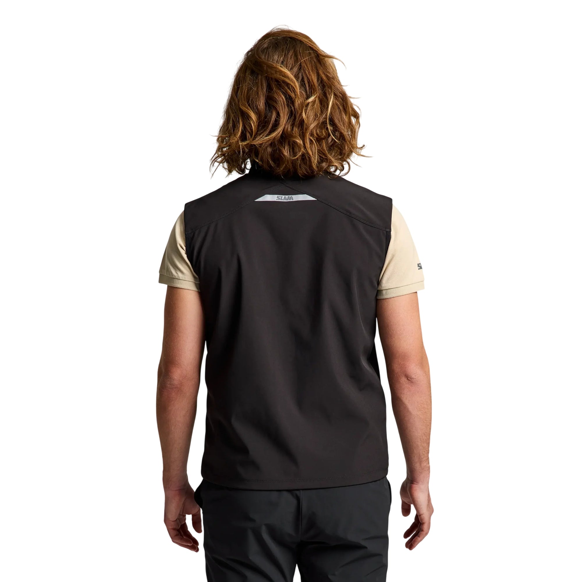 Gilet Uomo Active Softshell Vest Nero, ergonomico, full zip frontale 