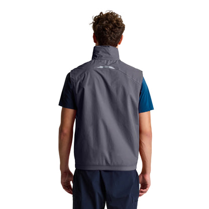 Gilet Uomo Crew Grigio, full zip, con logo applicato