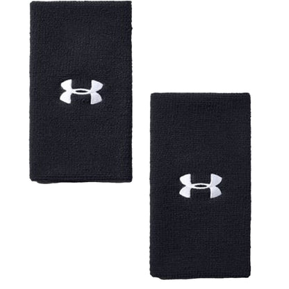 Polsini sportivi Unisex neri con logo bianco