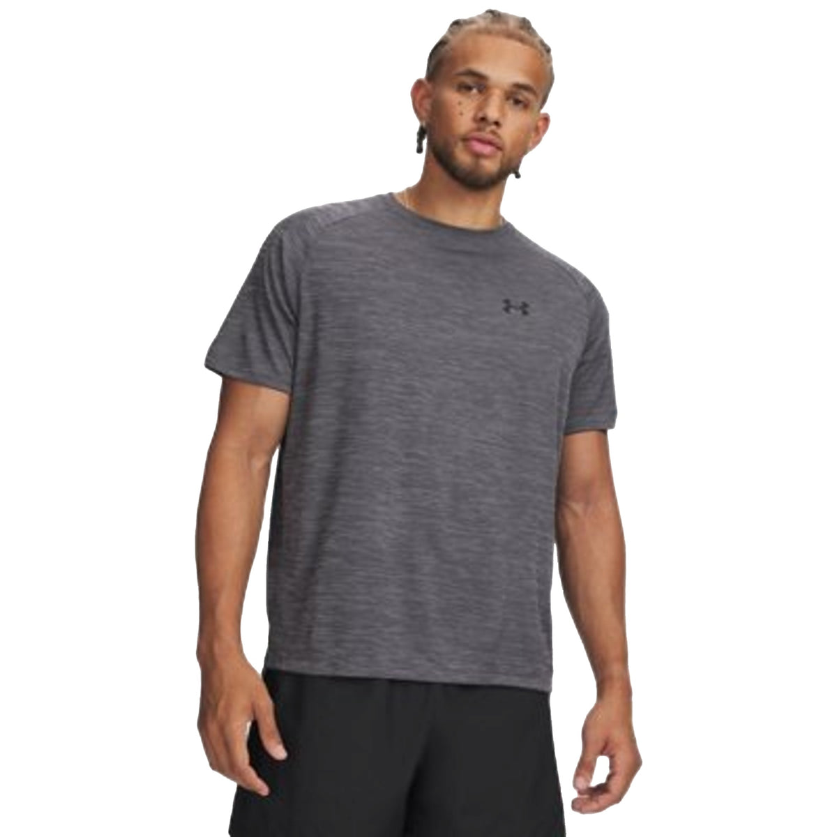 T-shirt sportiva Uomo UA Tech™ Textured Grigio modello frontale