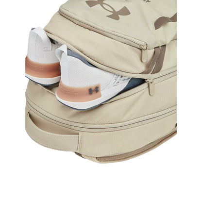 Zaino Unisex UA Hustle 6.0 Beige con stampa logo