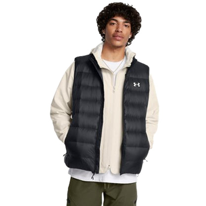 Gilet trapuntato Uomo UA Legend Down nero modello frontale