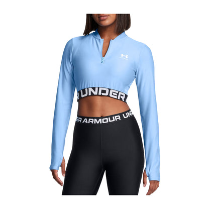 Under Armour Maglia Donna HeatGear® Rib ¼ Zip Azzurro