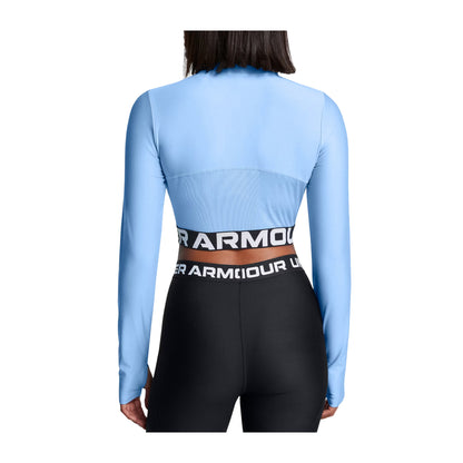 Under Armour Maglia Donna HeatGear® Rib ¼ Zip Azzurro