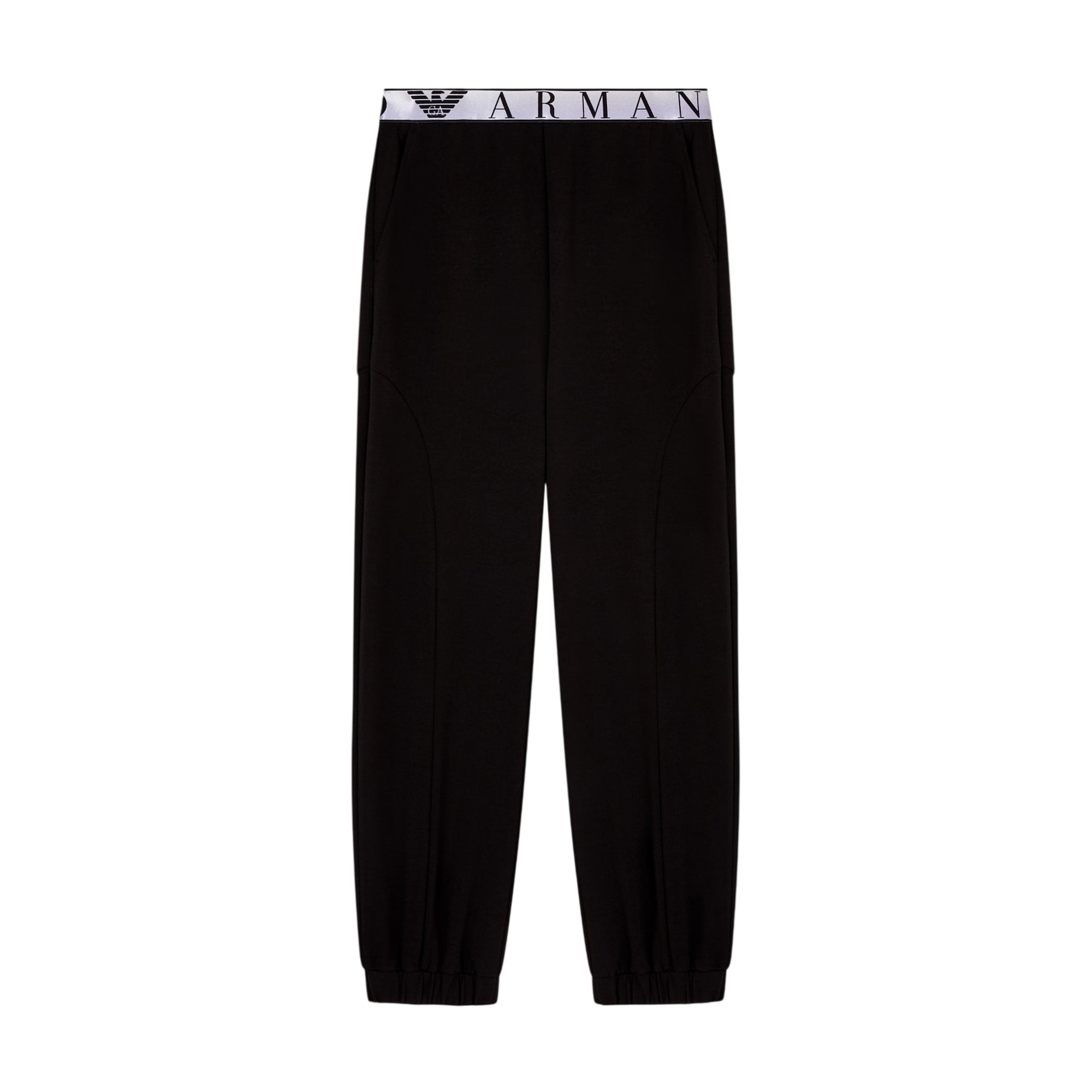 Pantalone Donna sportivo Nero, con elastico sul fondo e logo