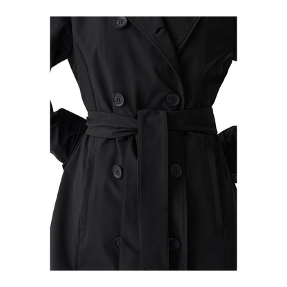 Trench Donna lungo, con logo sulla manica, Nero