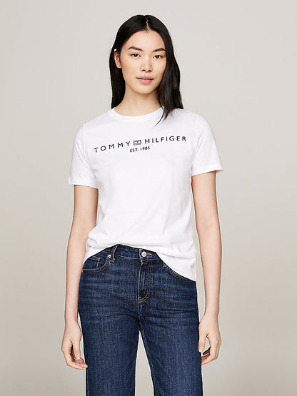 Tommy Hilfiger T-Shirt Donna Bianco Modello DW0DW18530 Taglie 34-44