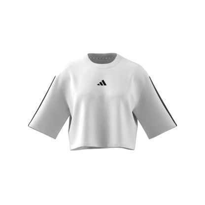 ADIDAS T-Shirt Essentials W Donna bianca con righe nere