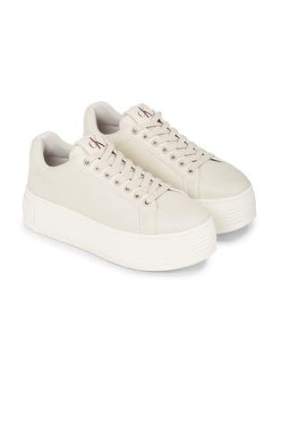 Calvin Klein Sneakers con Zeppa Pelle Beige YW0YW01589