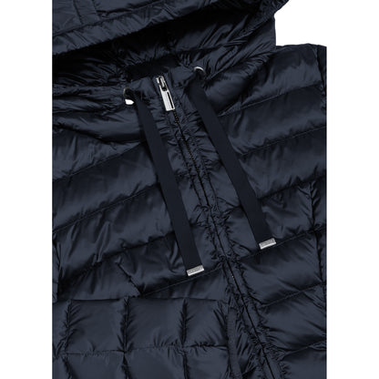 Piumino Donna sciancrato, con cappuccio dotato di coulisse e logo applicato