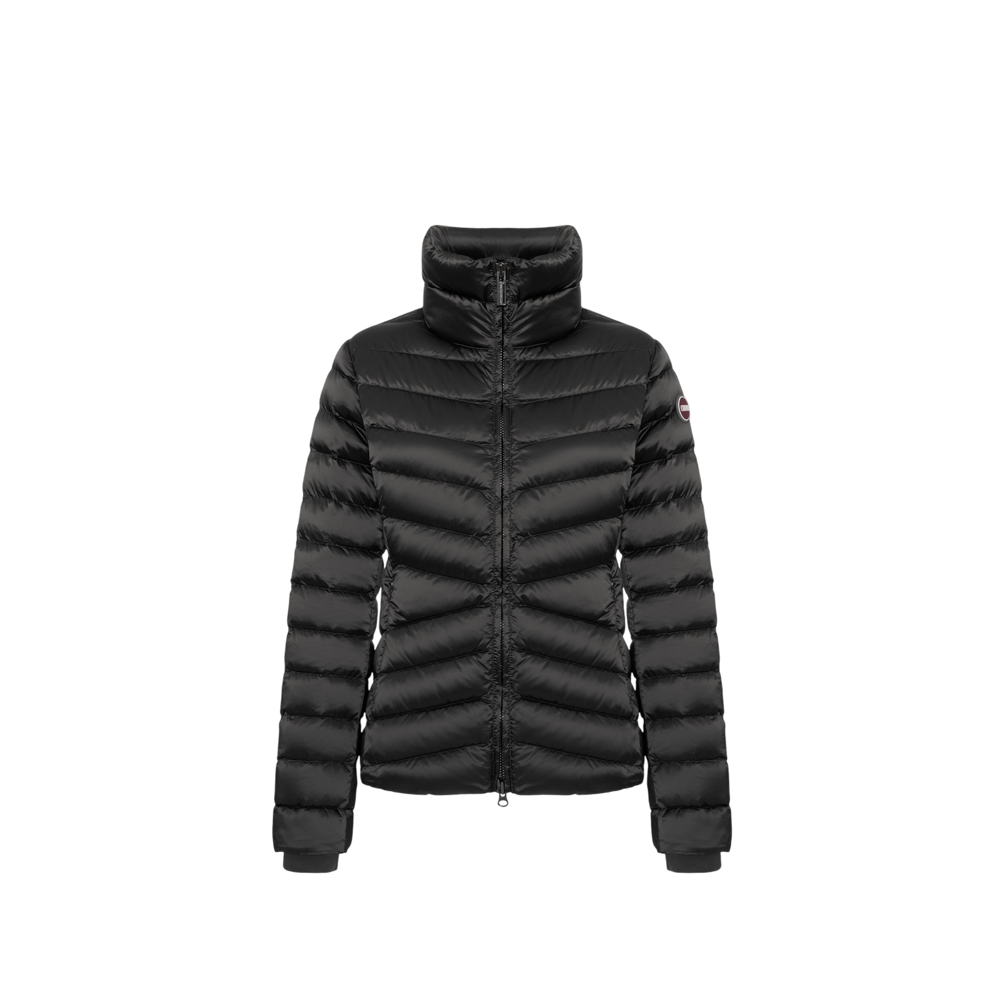 Piumino Donna corto, a collo alto, con imbottitura in piumino d'anatra 