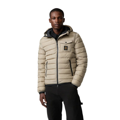 Piumino Uomo Josh con taschino Beige modello frontale