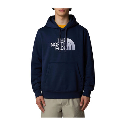 Felpa Uomo Navy con maxi tasca a marsupio modello frontale