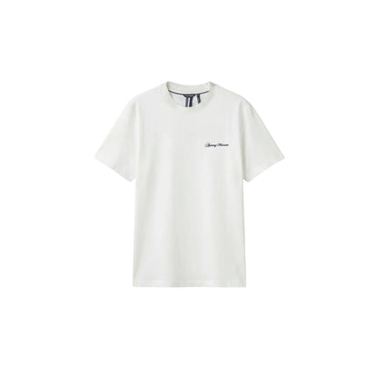 T-shirt Uomo in cotone Bianco, con ricamo logo sul petto