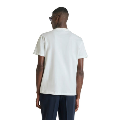 T-shirt Uomo in cotone Bianco, con ricamo logo sul petto