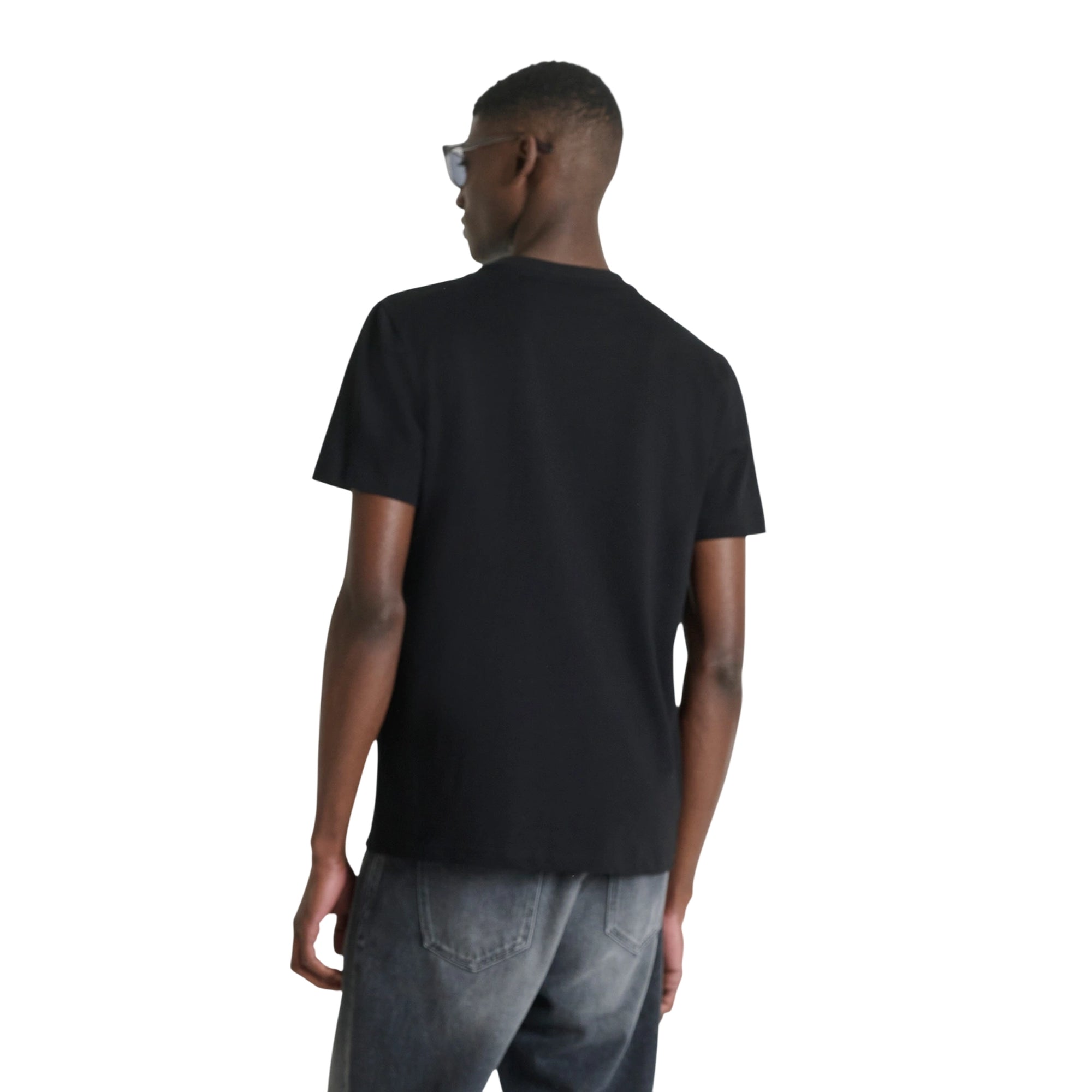 T-shirt Uomo Nera in puro cotone, con stampa tigre frontale