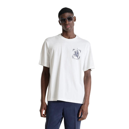 T-shirt Uomo Relaxed Bianca, con maxi stampa sulla schiena