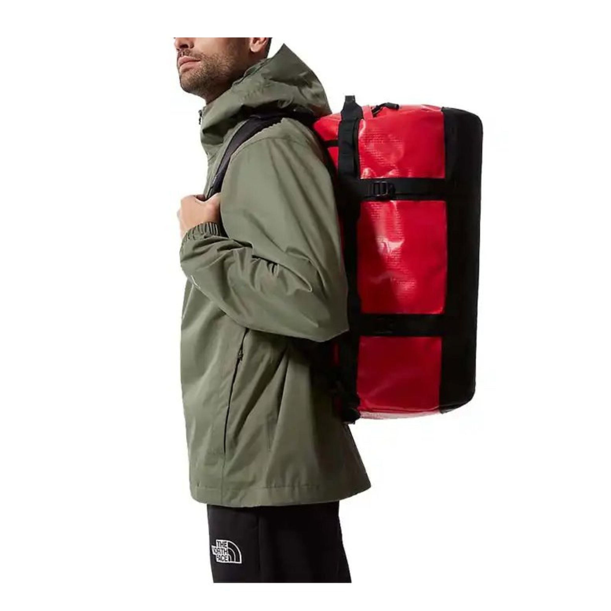 Borsone Uomo Camp Duffel S 50 Litri Rosso su modello