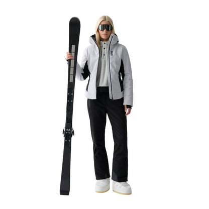 Giacca da sci Donna Delicacy in velluto Bianco modella frontale