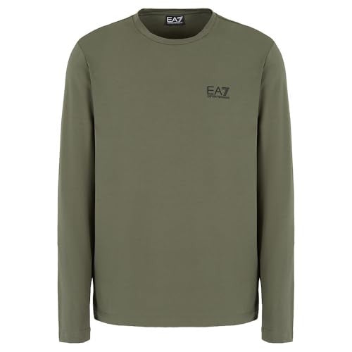 EA7 T-Shirt Manica Lunga Verde Cotone Core Identity Uomo