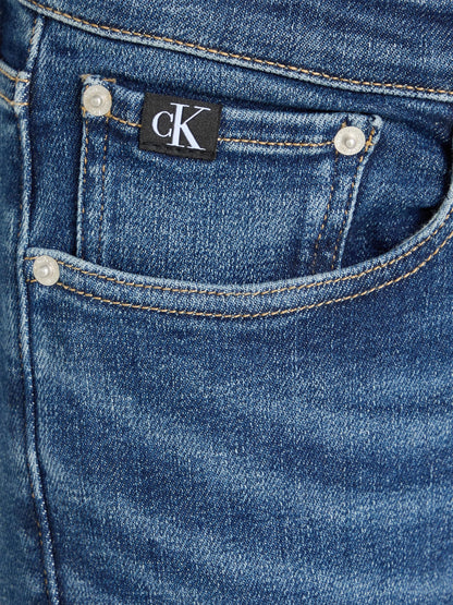 Calvin Klein Jeans Skinny Fit Blu Scuro Effetto Consumato 28W/32L