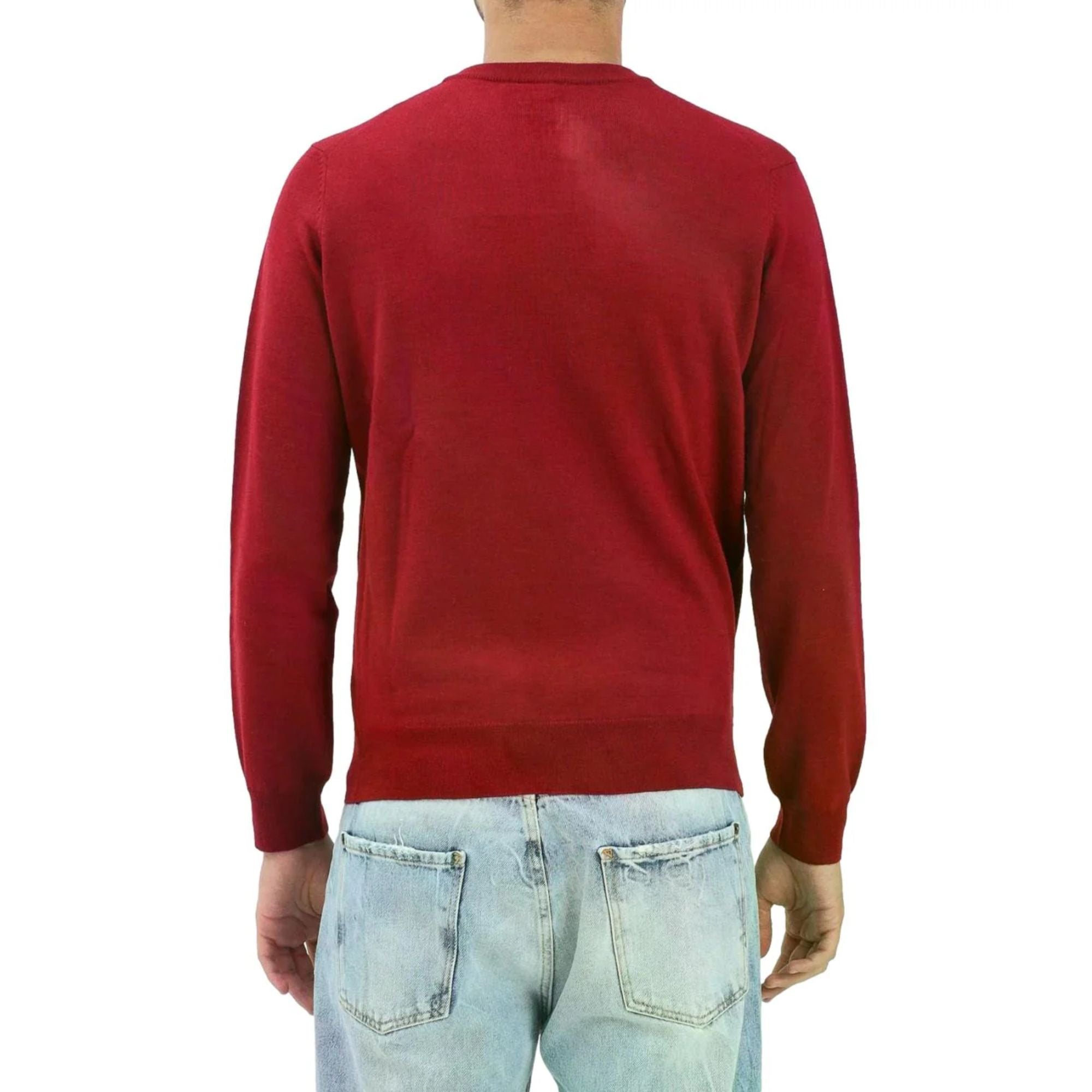 Maglioncino girocollo bordeaux da uomo.