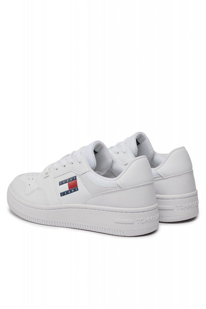 Tommy Hilfiger Sneakers Retro Basket Donna Bianche Pelle Sintetica