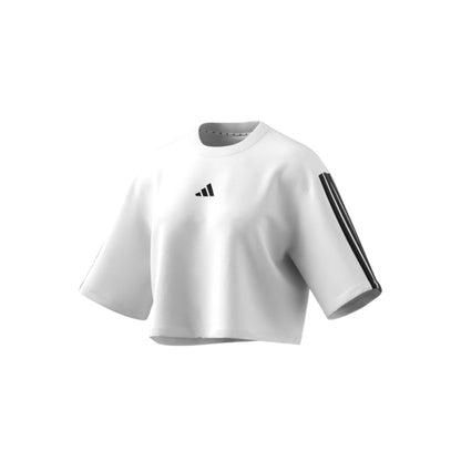 ADIDAS T-Shirt Essentials W Donna bianca con righe nere