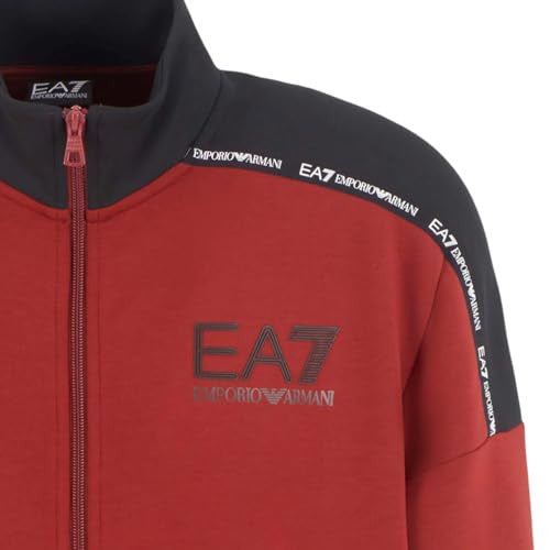 EA7 Felpa Uomo Full Zip Rosso