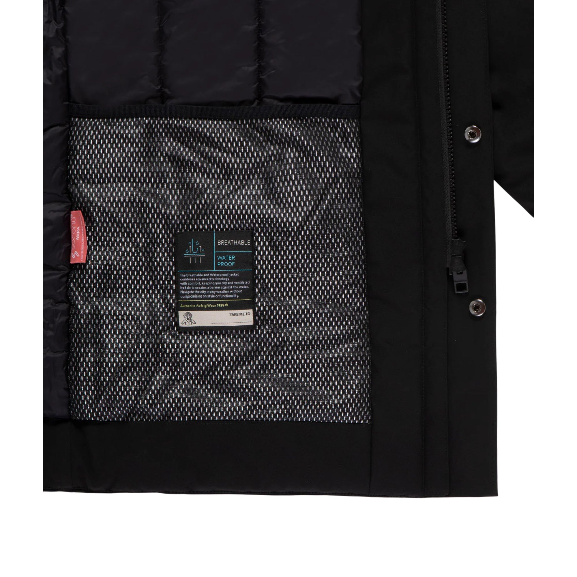 Trench Uomo Winter Julian Nero interno dettaglio