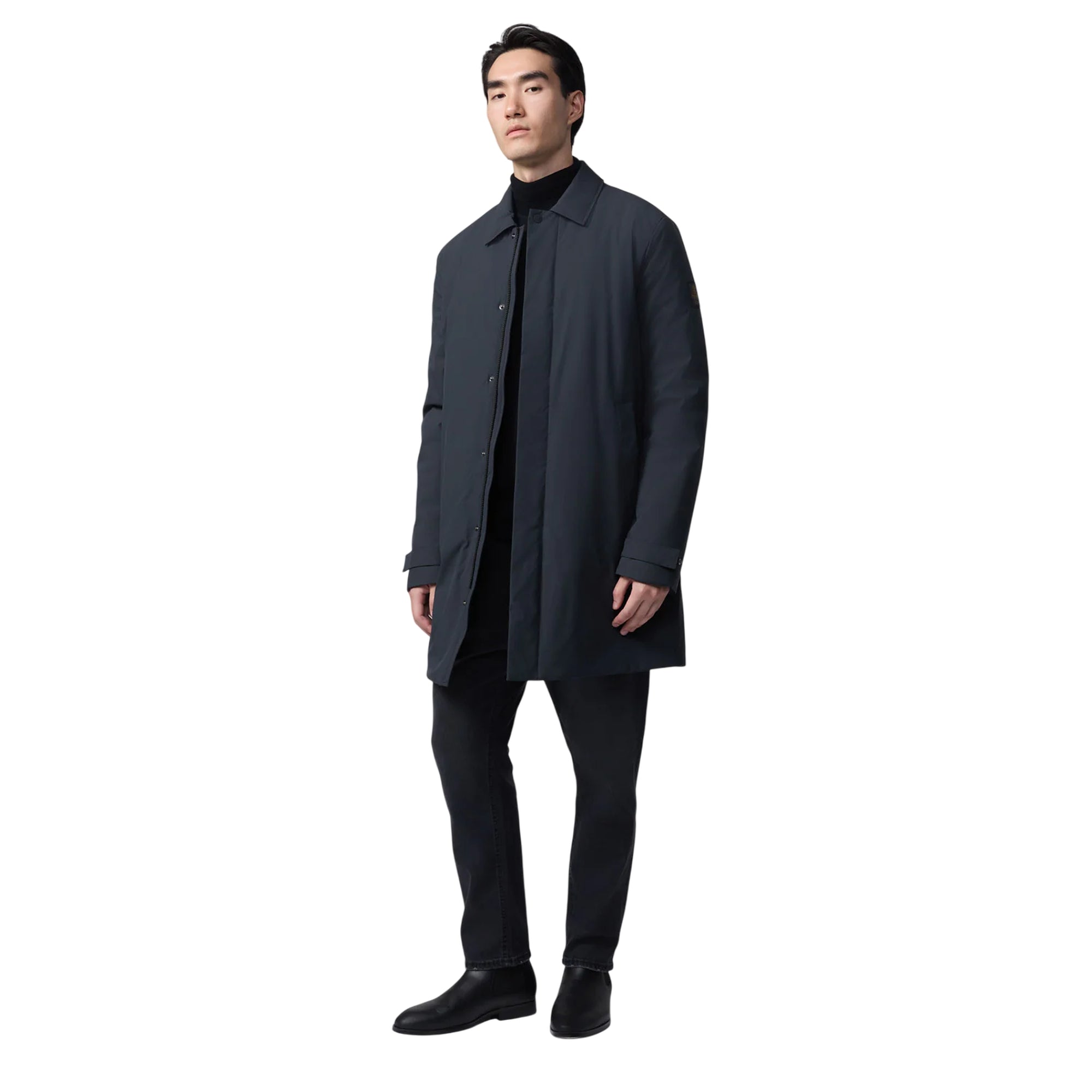Trench Uomo Winter Julian Blu scuro modello frontale